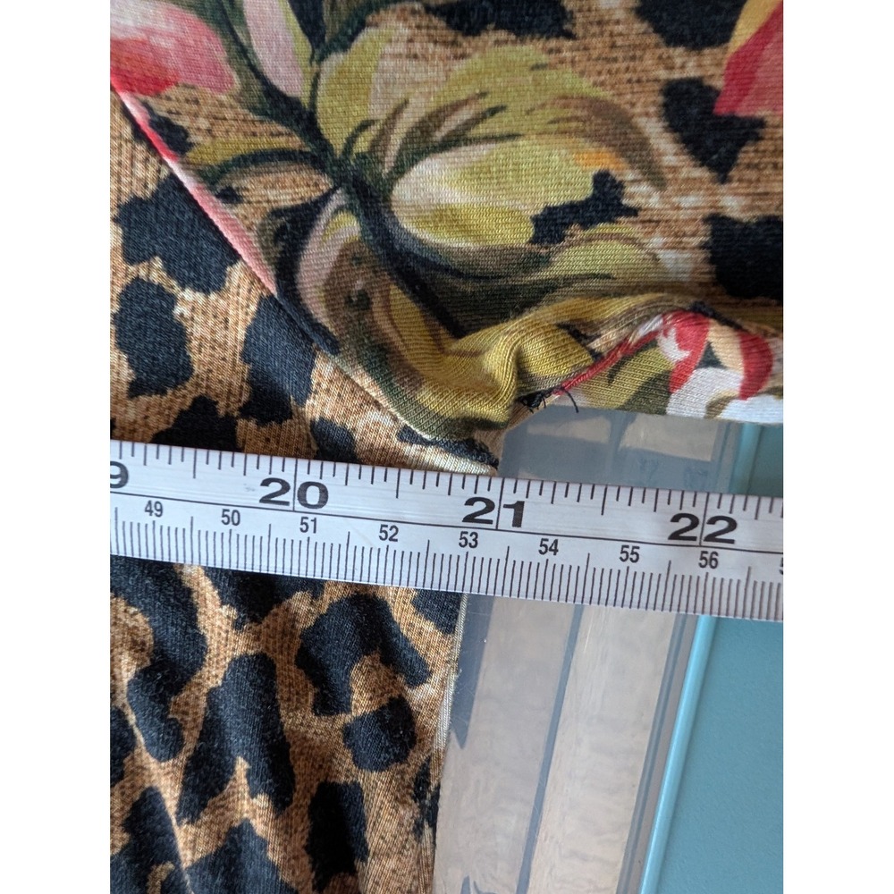 Johnny Was Vintage Rose Swing Top Large Leopard Floral Long Sleeve Tunic Boho - Picture 9 of 10